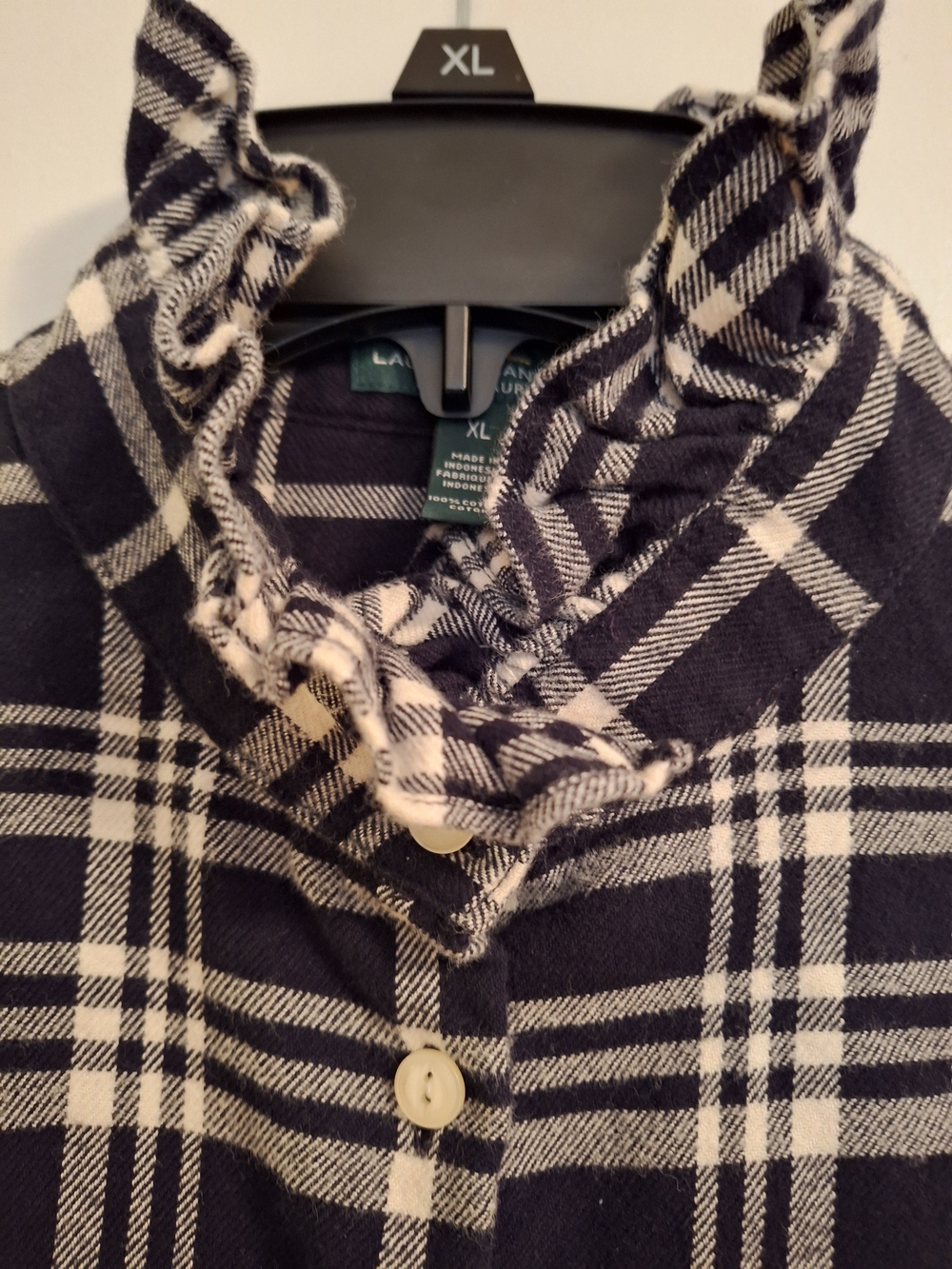 Lauren Jeans Co. Ralph Lauren Black & White Plaid Button Shirt - XL - Picture 4 of 5